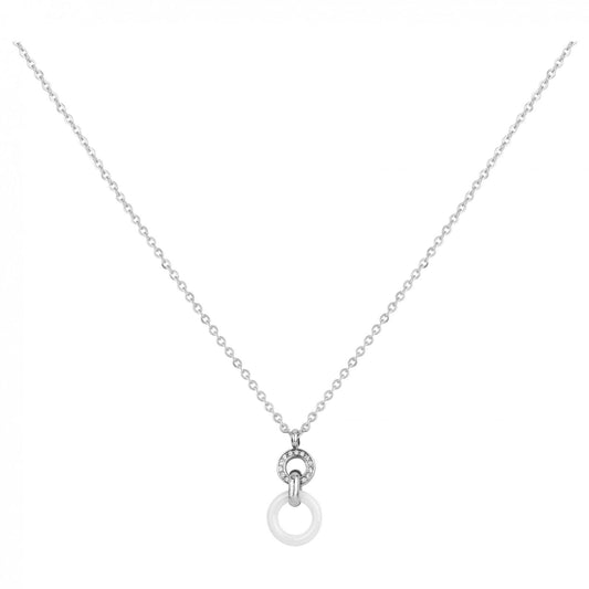 CH.+PEND.AC/CERCLES CERA.BLANCHE ET CRISTAL BLANC 40+5CM