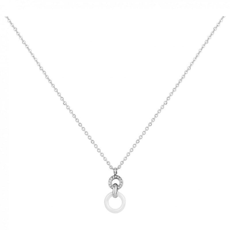 CH.+PEND.AC/CERCLES CERA.BLANCHE ET CRISTAL BLANC 40+5CM