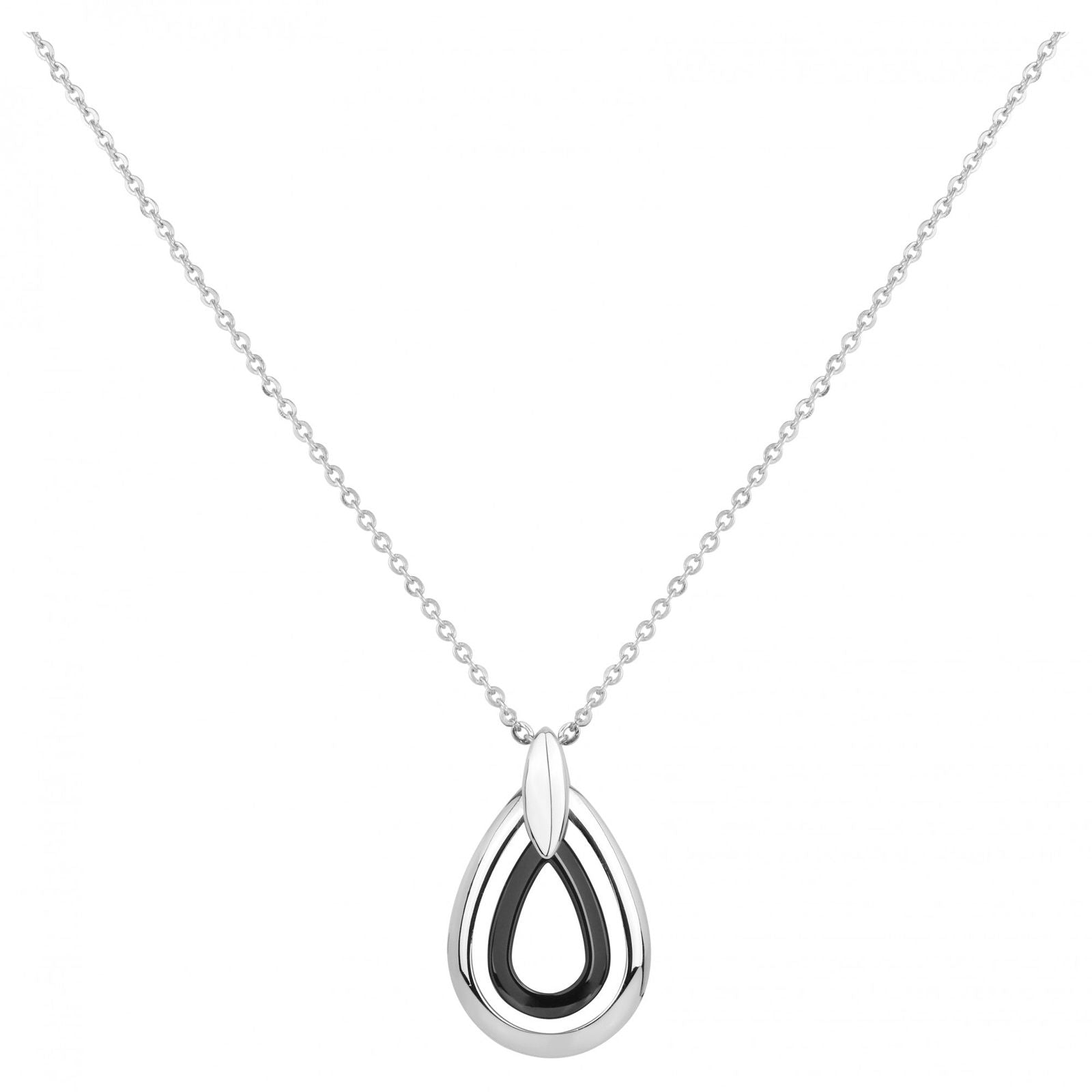 CH.+PEND.FORME GOUTTES AC./CERAM.NOIRE 40+5CM