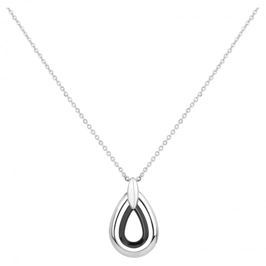 CH.+PEND.FORME GOUTTES AC./CERAM.NOIRE 40+5CM