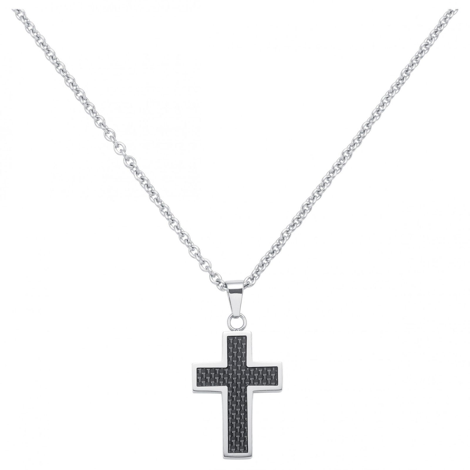 CHAINE. PEND ACIER ET CROIX CARB. NOIR (=55/0070 AVEC CHAINE) 50+5CM