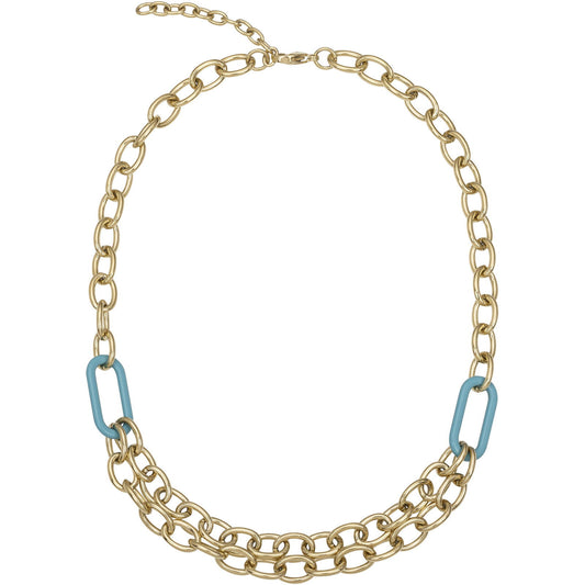 COLL. ACIER IPG ACETATE BLEU 45+5CM