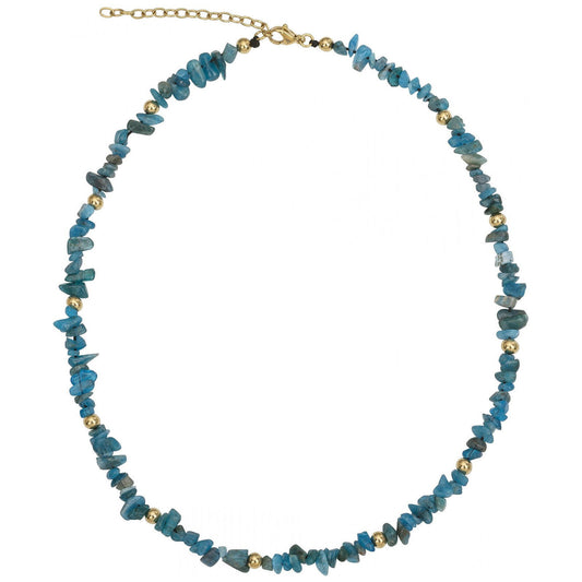 COLL. ACIER IPG APATITE NATURELLE-40+5CM