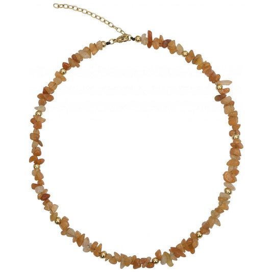 COLL. ACIER IPG AVENTURINE ORANGE NATURELLE -40+5CM