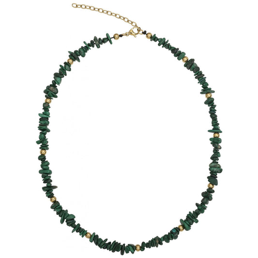 COLL. ACIER IPG MALACHITE NATURELLE-40+5CM