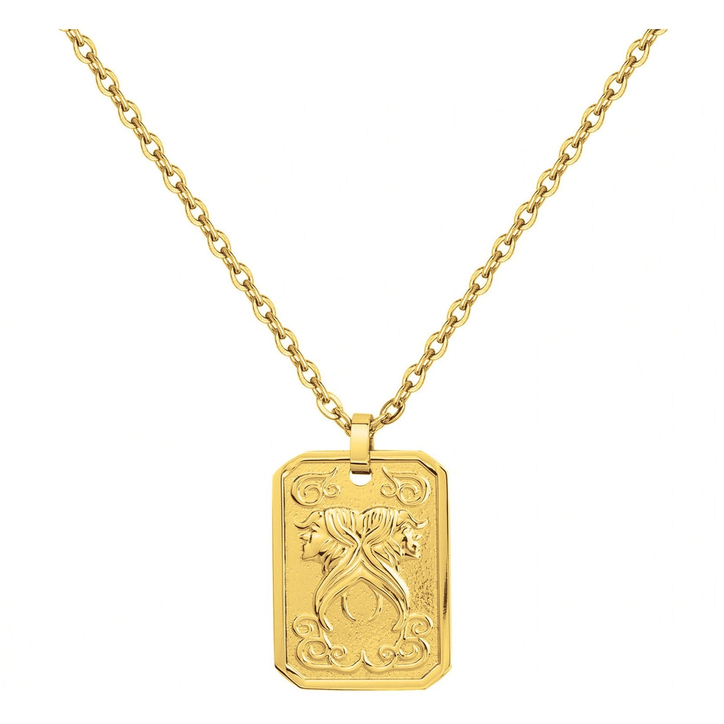 COLL. ACIER IPG MEDAILLE GEMEAUX-50+10CM