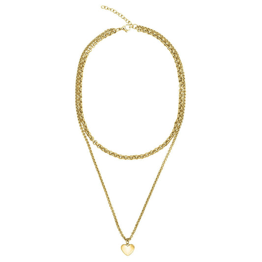 COLL. ACIER IPG MULTI CHAINES PEND. COEUR-40+5CM