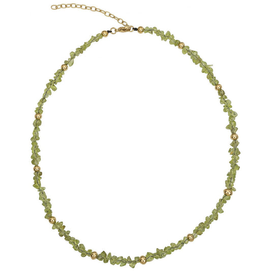 COLL. ACIER IPG PIERRE NATURELLE D'OLIVINE-40+5CM