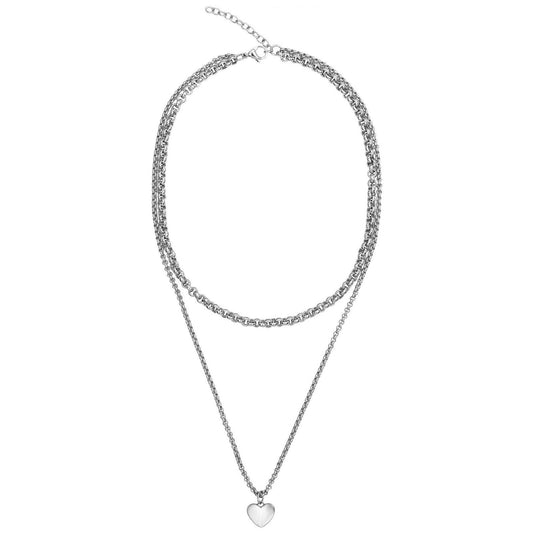 COLL. ACIER MULTI CHAINES PEND. COEUR-40+5CM