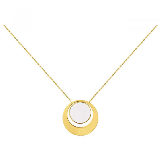 COLL. ACIER PVD JAUNE ET LAQUE BLANCHE-45+5CM