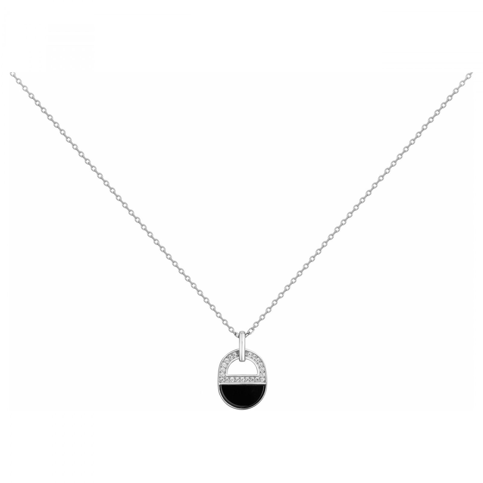 COLL. ARGENT 21 OZ ET CERAM.NOIRE-42+3CM