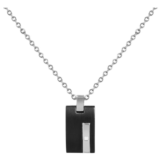 COLLIER ACIER 1 DIAMANT - Bijouterie Cordier
