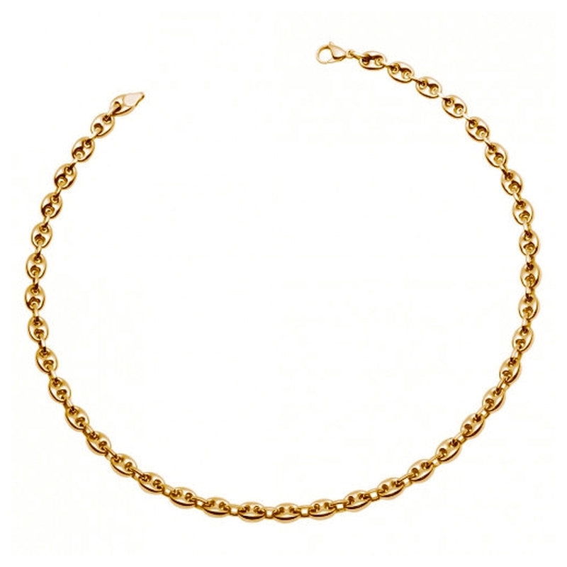 COLLIER GRAIN CAFE ACIER IPG-55CM - Bijouterie Cordier