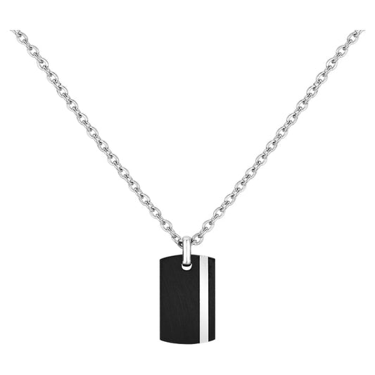 COLL ACIER/PEND CERAM NOIRE ET BANDE ACIER 50+5CM