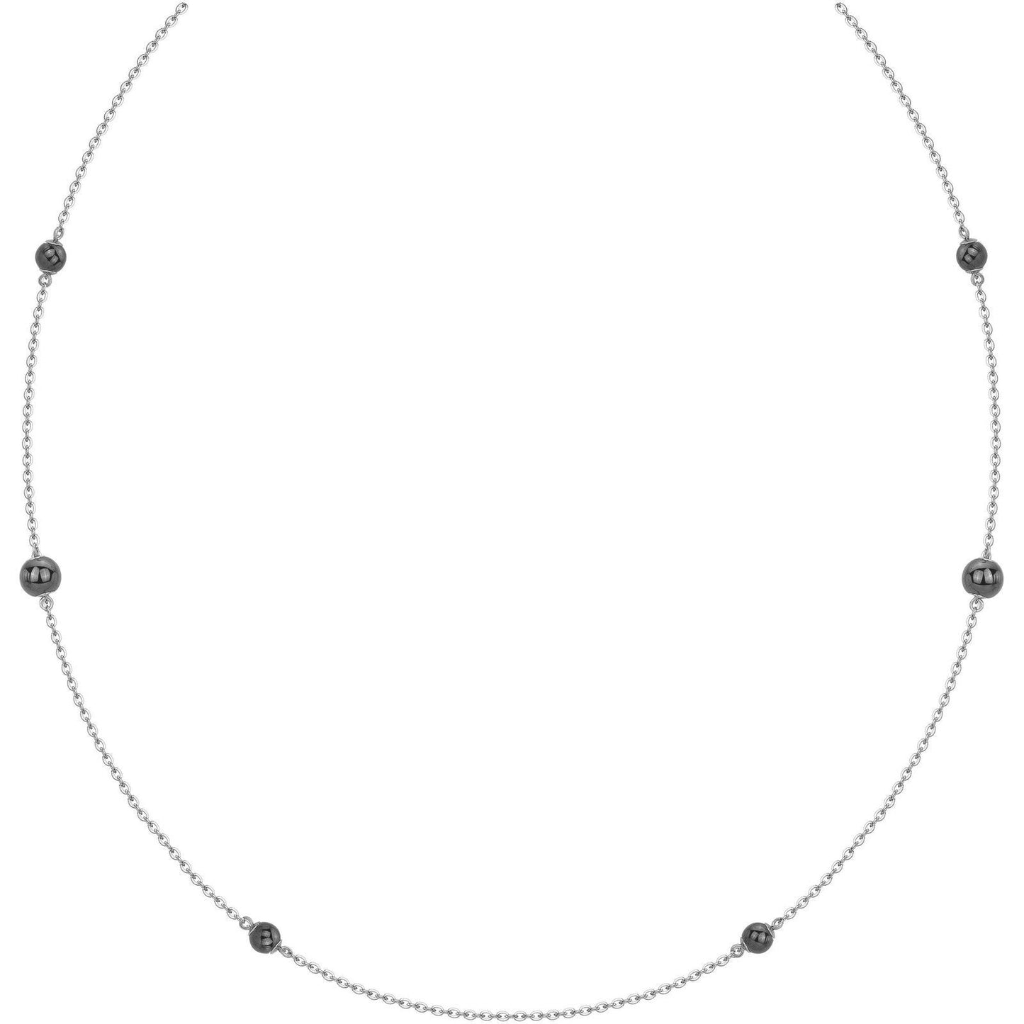 COLL. ACIER CERAM. NOIRE-80CM - Bijouterie Cordier