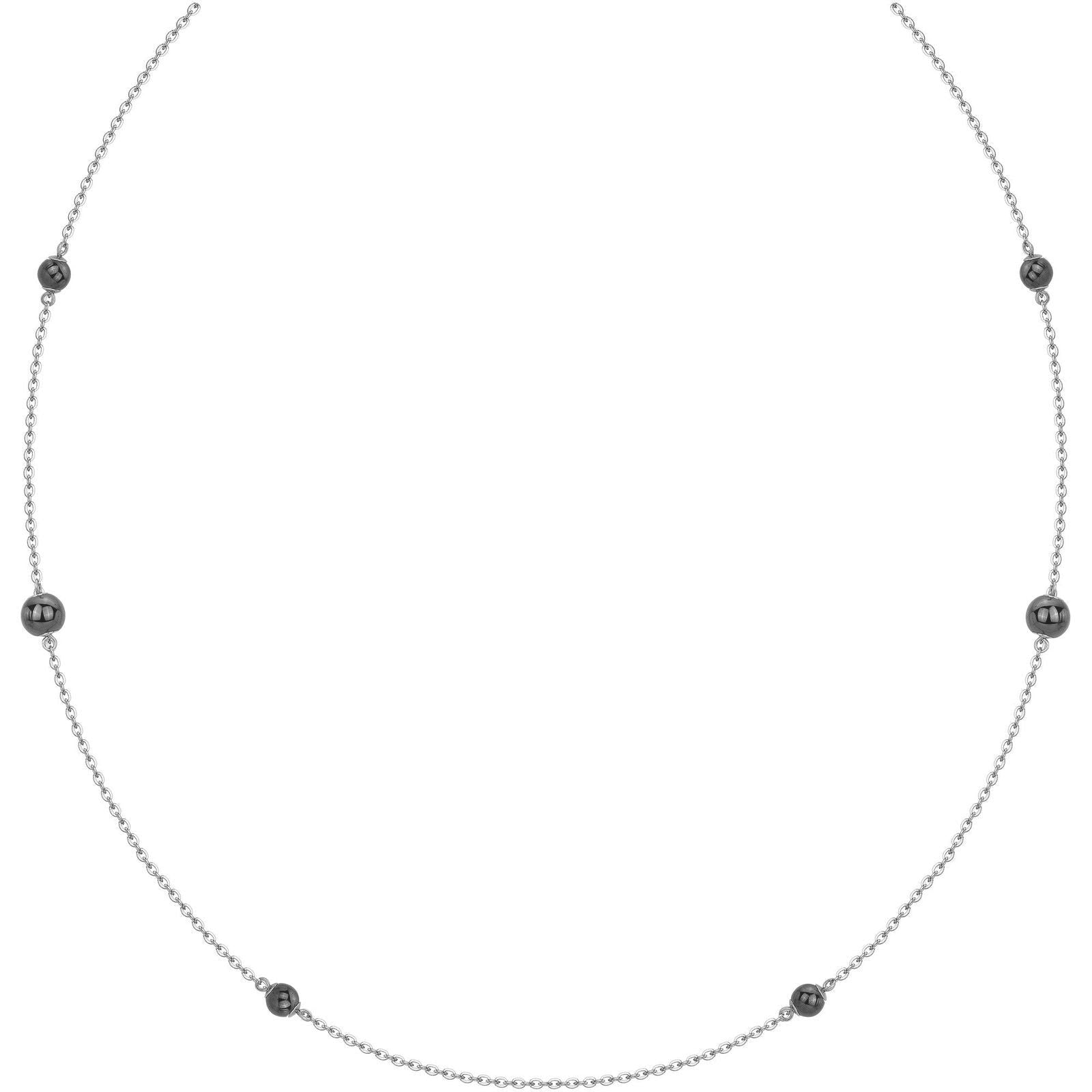 COLL. ACIER CERAM. NOIRE-80CM - Bijouterie Cordier
