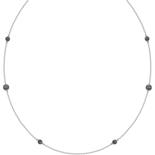 COLL. ACIER CERAM. NOIRE-80CM - Bijouterie Cordier