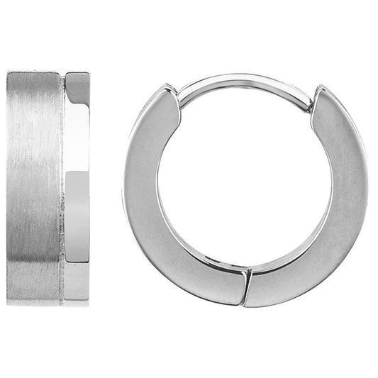 CREOLES ACIER BRILLANT ET MAT - Bijouterie Cordier