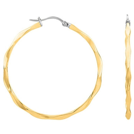 CREOLE ACIER FEMME DIAM.25MM IP GOLD - Bijouterie Cordier