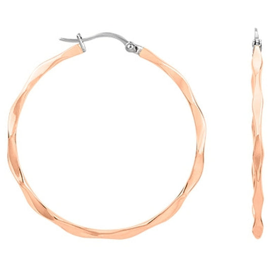CREOLE ACIER FEMME DIAM.25MM IP ROSE - Bijouterie Cordier