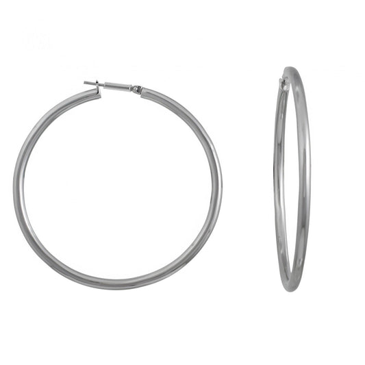 Creoles Acier Femme Phebus 50mm Polie - Bijouterie Cordier