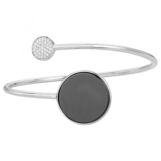 JONC FLEXIBLE ARGT. ET CERAM. NOIRE ET 37 OZ-DIAM.62 - Bijouterie Cordier