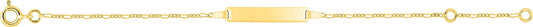gourmette bébé en or jaune 18K maille cheval 1+3