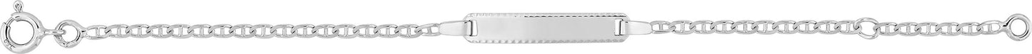 gourmette bébé en or blanc 18K maille marine