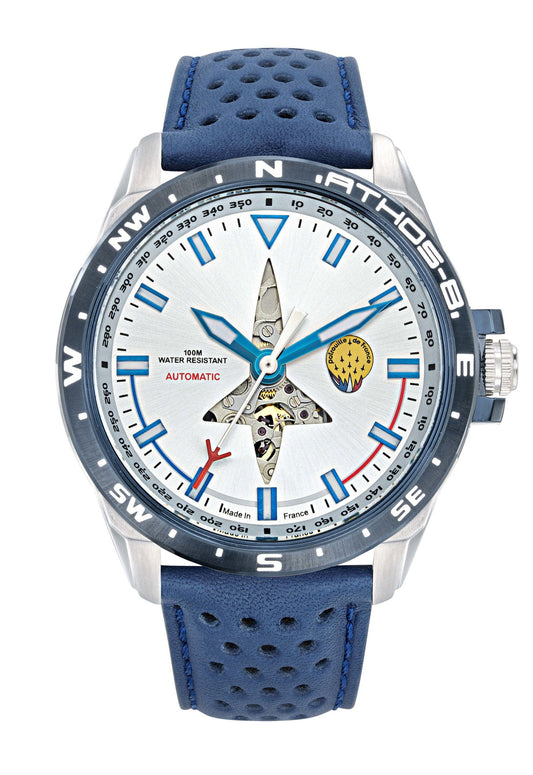 Montre Automatique Patrouille de France - Cuir Bleu - Bijouterie Cordier