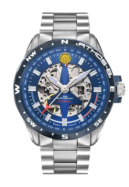 Montre Automatique Patrouille de France Athos 8 - Acier Cadran Bleu - Bijouterie Cordier