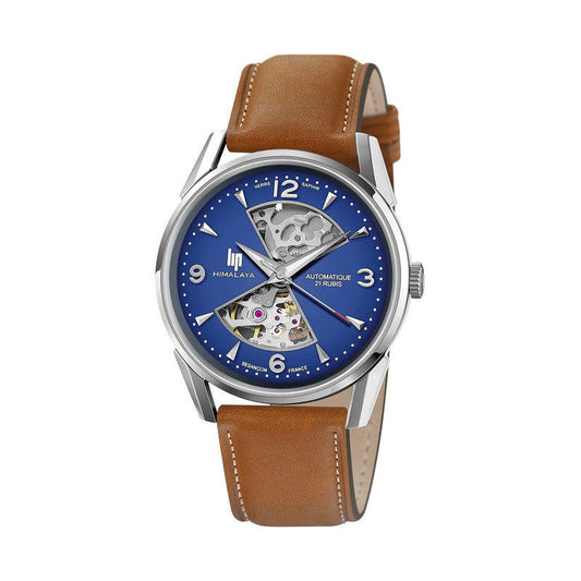 Montre Lip Homme Automatique Cadran Bleu Bracelet Cuir - Bijouterie Cordier