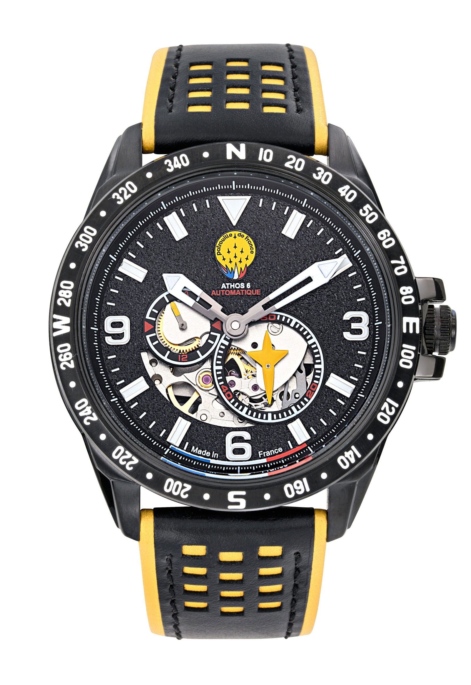 Montre Patrouille de France Athos6- Automatique Acier Cadran Noir A5-100PRS-668117 - Bijouterie Cordier