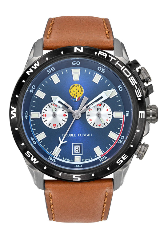 Montre Patrouille de France Athos 3- Double Fuseau Horaire  A3-100IG-668112 - Bijouterie Cordier