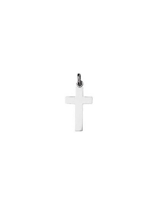 Pendentif Croix Moderne en Or Gris 18K - Bijouterie Cordier