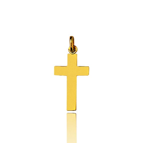 Pendentif Croix Or Jaune Distinctif 18K - Bijouterie Cordier