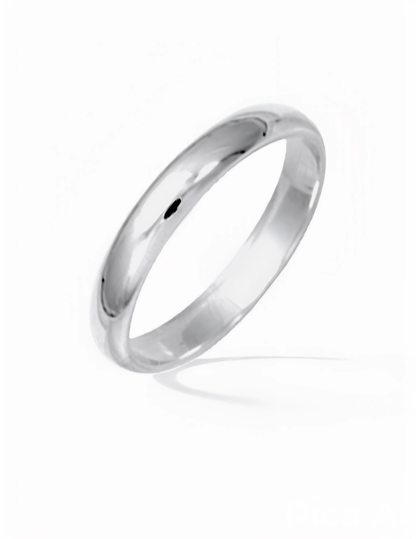 Alliance Argent Demi-Jonc Rhodié 925/1000e – 3mm