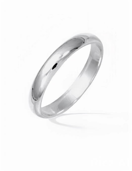 Alliance Argent Demi-Jonc Rhodié 925/1000e – 3mm