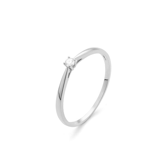 Solitaire en or gris 18 carats – Diamants 0,05 à 0,50 ct