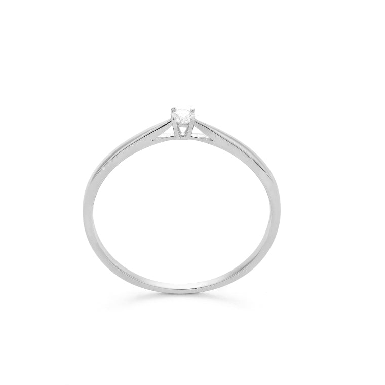 Solitaire en or gris 18 carats – Diamants 0,05 à 0,50 ct