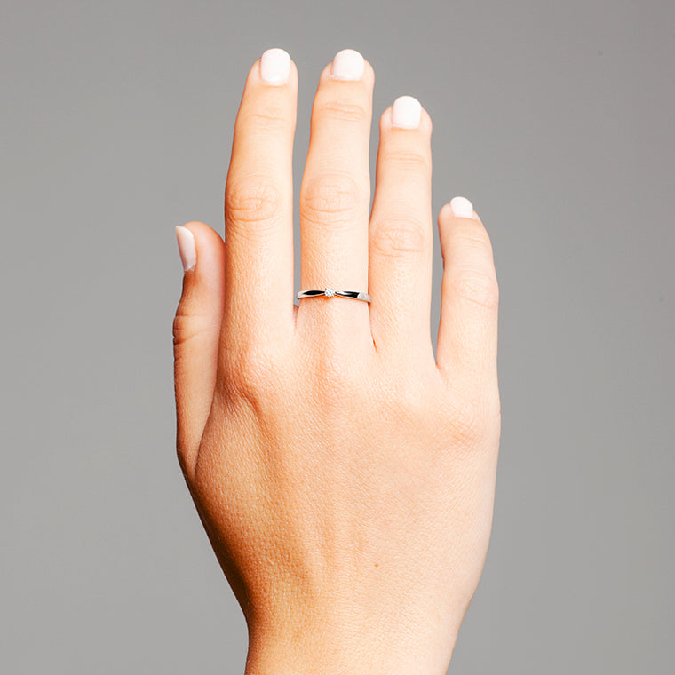 Solitaire en or gris 18 carats – Diamants 0,05 à 0,50 ct