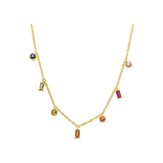 Collier Gringoire Joaillerie en or jaune et camaïeu de saphirs