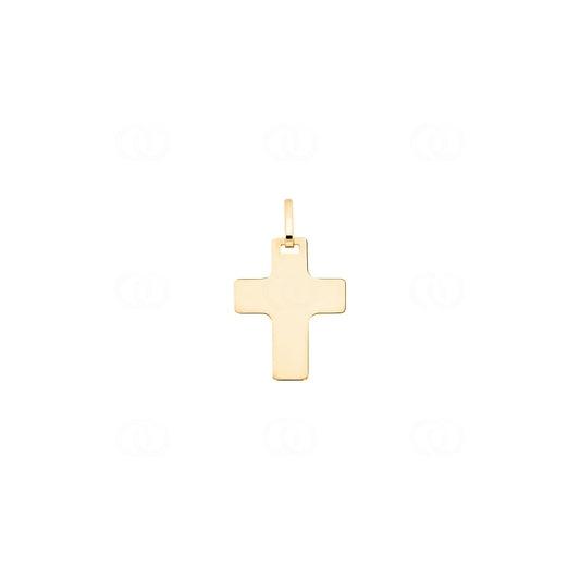 Pendentif Croix Structurée en Or Jaune 18K