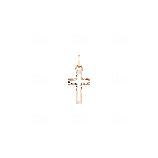 Pendentif Croix Ajourée en Or Rose 18K