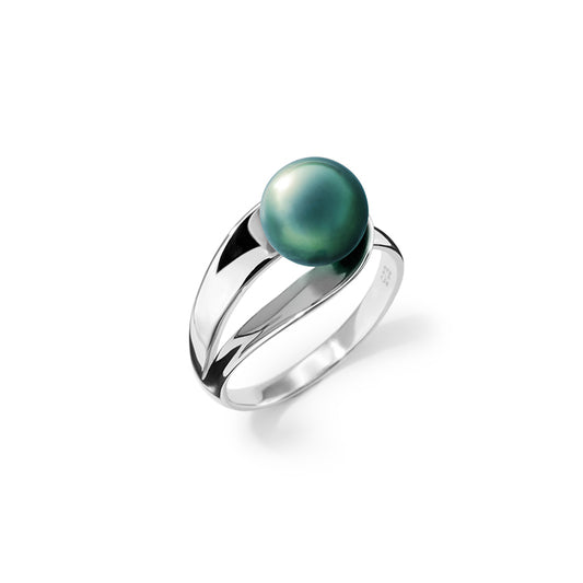 Bague Canopée Femme en Argent Rhodié et Perle de Tahiti – Iza-B