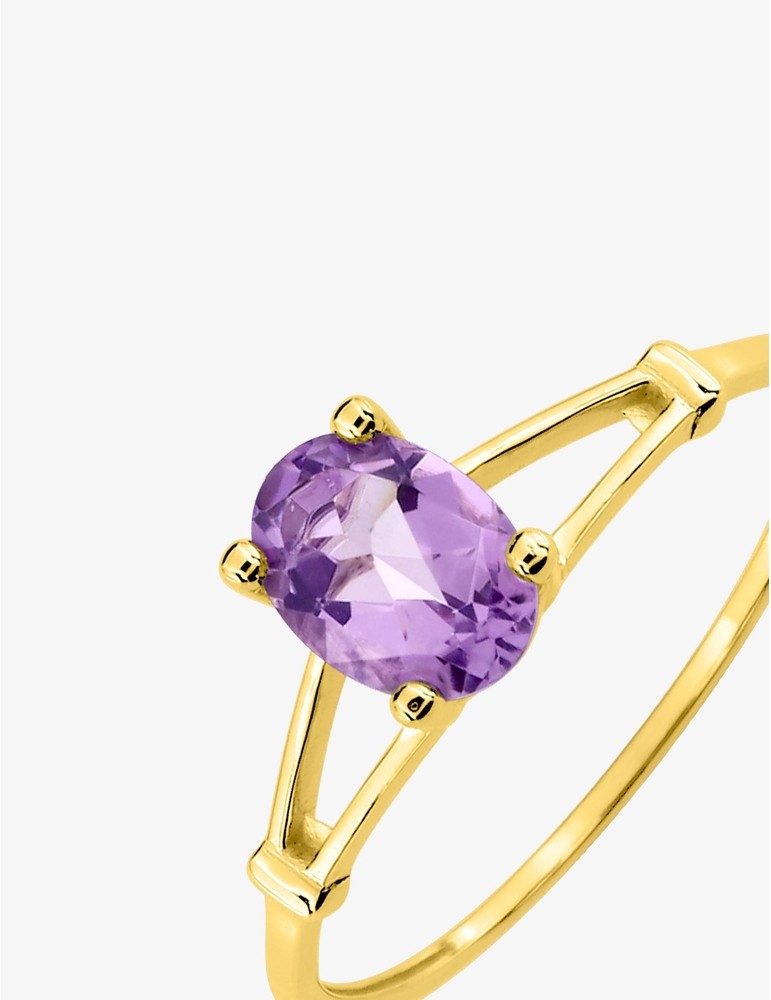 Bague en or jaune 375‰ avec améthyste