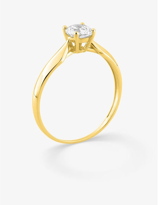 Bague en or jaune 750 ‰ – Oxyde de zirconium 0,50 ct