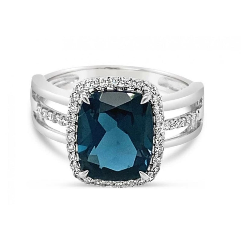 Bague Topaze Blue London et Diamants Gringoire
