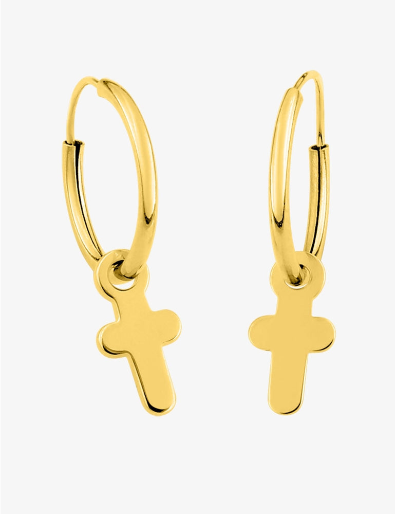 Créoles en Or Isabelle – Pendentifs Croix, 0.35g