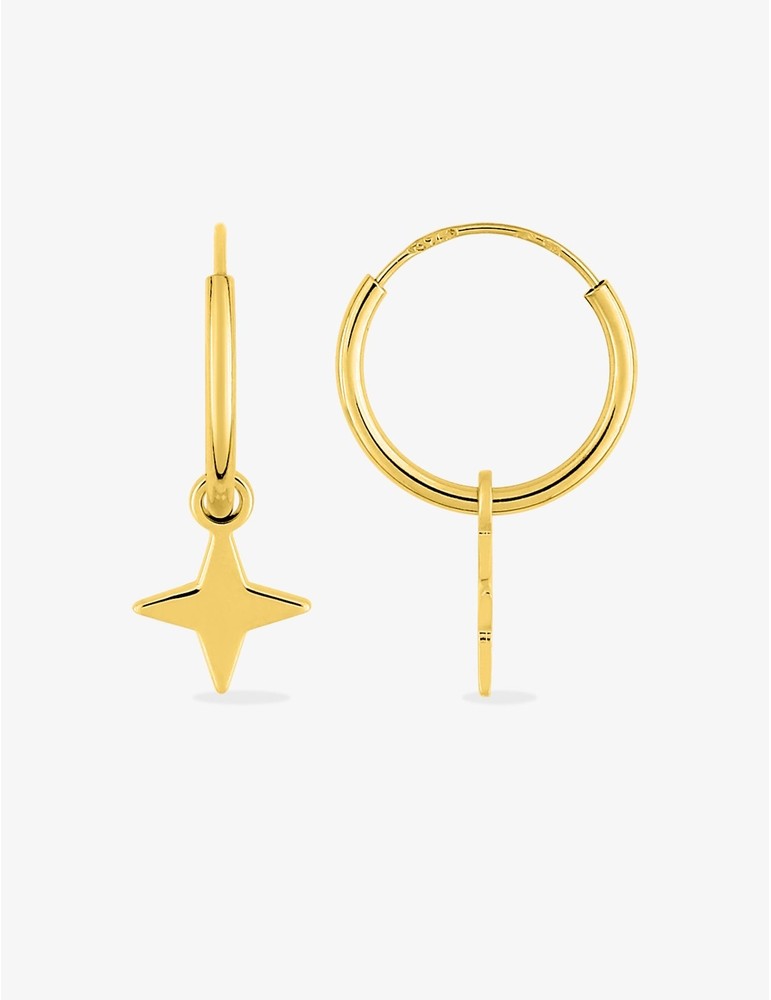 Créole en Or 375/1000 Camille – Pendentif Étoile Amovible, 0.30g