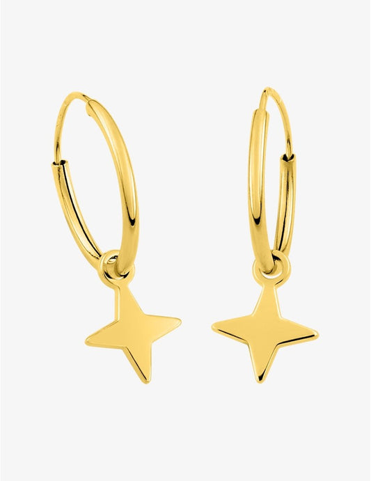Créole en Or 375/1000 Camille – Pendentif Étoile Amovible, 0.30g